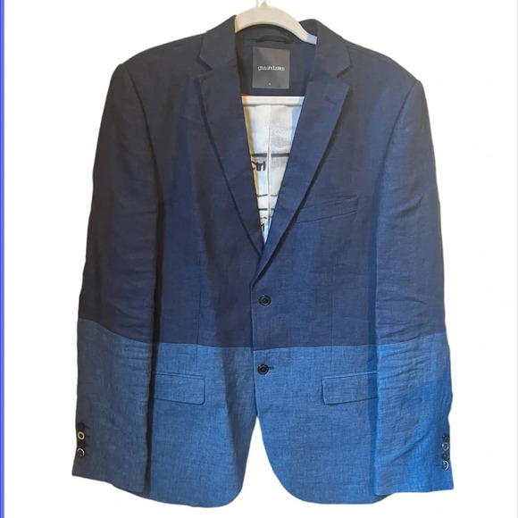 GSUS Industries Linen Two Toned Blue Jacket, size large - Picture 1 of 9